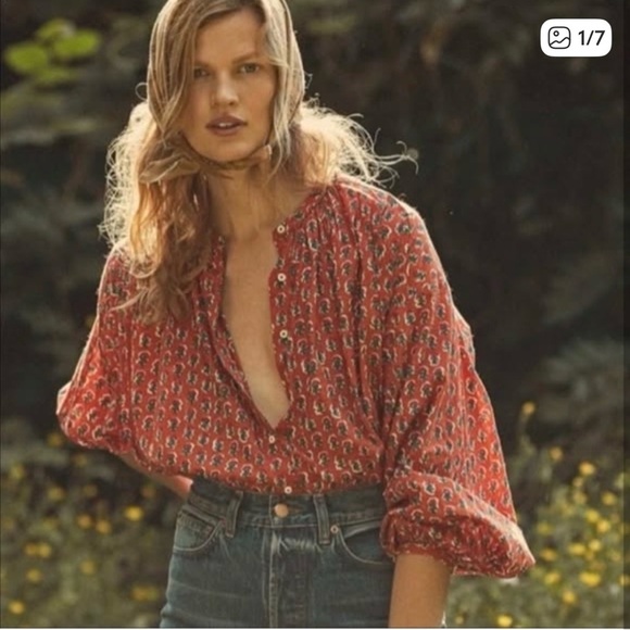 Doen The Jane Blouse | Calico Canyon Blooms | Size M | EUC - Picture 2 of 9